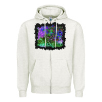 Oatmeal Heather halloween skull and leopard background Zipper Hoodie - BundleAndBundleShop