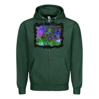 Sports Green halloween skull and leopard background Zipper Hoodie - BundleAndBundleShop