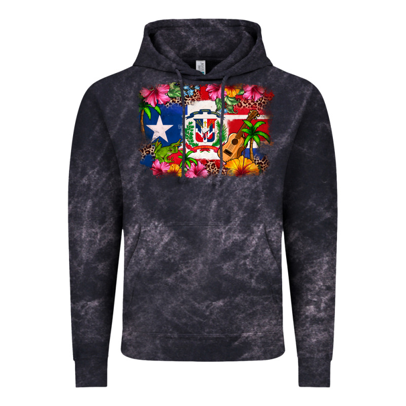 Dominican Republic And Puerto Rico Flag Vintage Hoodie by texasbilliewilder | Teevron