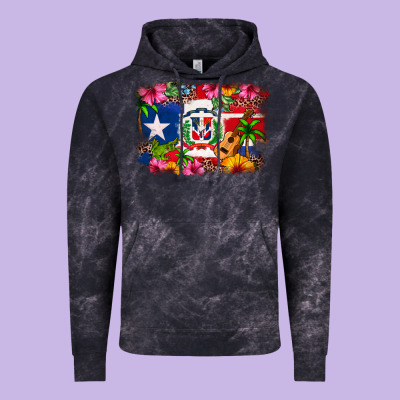 Dominican Republic And Puerto Rico Flag Vintage Hoodie Designed By Texasbilliewilder