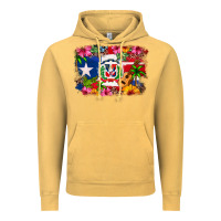 Vintage Mustard Dominican Republic and Puerto Rico Flag Vintage Hoodie - texasbilliewilder