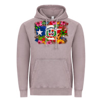 Vintage Zinc Dominican Republic and Puerto Rico Flag Vintage Hoodie - texasbilliewilder