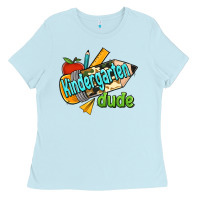 Baby Blue kindergarten grade dude Ladies Tee - RanaPortraitStore