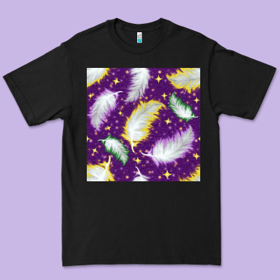 Mardi Gras Feathers Seamless Pattern Premium Tee Designed By Bundleandbundleshop