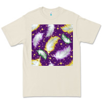 Bone Mardi Gras Feathers seamless pattern Premium Tee - BundleAndBundleShop