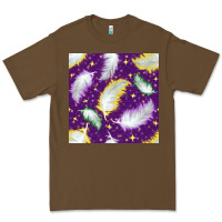 Cacao Mardi Gras Feathers seamless pattern Premium Tee - BundleAndBundleShop