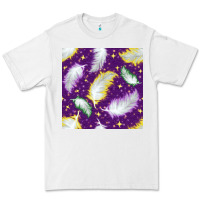 White Mardi Gras Feathers seamless pattern Premium Tee - BundleAndBundleShop