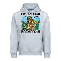Heather Grey if i've gone missin' i've gone fishin' Urban Hoodie - BarkalooDesign