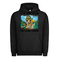 Pigment Black if i've gone missin' i've gone fishin' Urban Hoodie - BarkalooDesign
