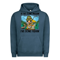 Pigment Midnight Navy if i've gone missin' i've gone fishin' Urban Hoodie - BarkalooDesign
