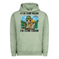 Pigment Oil Green if i've gone missin' i've gone fishin' Urban Hoodie - BarkalooDesign