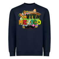 Navy Viva Mexico Heavyweight Sweatshirt - FaDigitalArtStudio