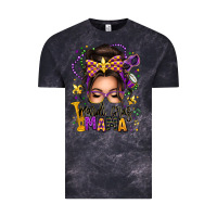 Cloud Black mardi gras mama messy bun Vintage Tee - texasbilliewilder