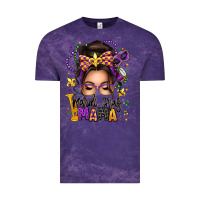 Cloud Purple mardi gras mama messy bun Vintage Tee - texasbilliewilder