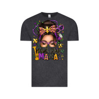 Vintage Black mardi gras mama messy bun Vintage Tee - texasbilliewilder