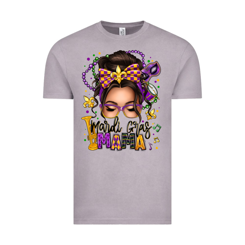 Mardi Gras Mama Messy Bun Vintage Tee by texasbilliewilder | Teevron