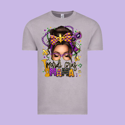 Mardi Gras Mama Messy Bun Vintage Tee Designed By Texasbilliewilder