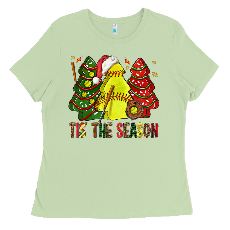 Tis' The Season Softball Christmas Cakes Bbs Ladies Tee by BundleAndBundleShop | Teevron