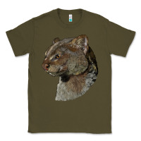 Army Green Jaguarundi Head Classic Tee - LillyAllenDesigns
