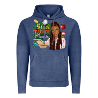 Vintage Denim black teacher magic with afro Vintage Hoodie - NancyCooperArtShop