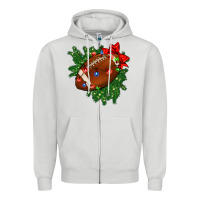 Dove Grey american football christmas with lights and ribbon Zipper Hoodie - FaDigitalArtStudio