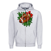 American Football Christmas With Lights And Ribbon Zipper Hoodie | Teevron