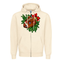 Sandshell american football christmas with lights and ribbon Zipper Hoodie - FaDigitalArtStudio