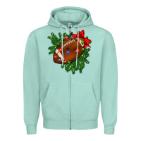 Seafoam american football christmas with lights and ribbon Zipper Hoodie - FaDigitalArtStudio