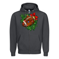 Smoke american football christmas with lights and ribbon Zipper Hoodie - FaDigitalArtStudio