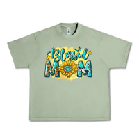 Oil Green Blessed Mom with Sunflowers Urban Heavy Tee - texasbilliewilder