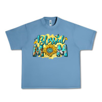 Pebble Blue Blessed Mom with Sunflowers Urban Heavy Tee - texasbilliewilder