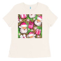 Bone christmas santa claus and gift box seamless pattern bbs Ladies Tee - BundleAndBundleShop