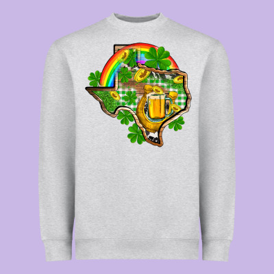 Texas St. Patrick's Day Heavyweight Sweatshirt Designed By Oliviacreatesart