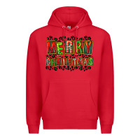 Red merry christmas Premium Hoodie - FaDigitalArtStudio