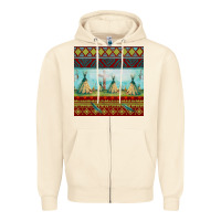 Sandshell teepe tent dreamcatcher totem pole seamless patter Zipper Hoodie - FaDigitalArtStudio