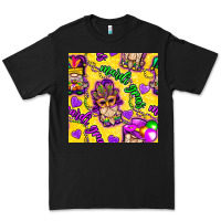 Black Mardi gras gnomies seamless pattern Premium Tee - BundleAndBundleShop
