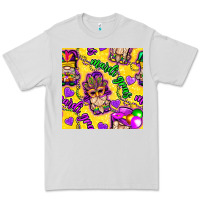 Dove Grey Mardi gras gnomies seamless pattern Premium Tee - BundleAndBundleShop