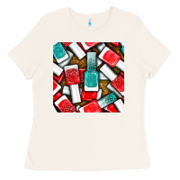 Bone nail polish with glitter seamless pattern bbs Ladies Tee - BundleAndBundleShop