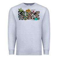 Heather Grey nurse leopard and cowhide Premium Sweatshirt - CowhideDigitalArt
