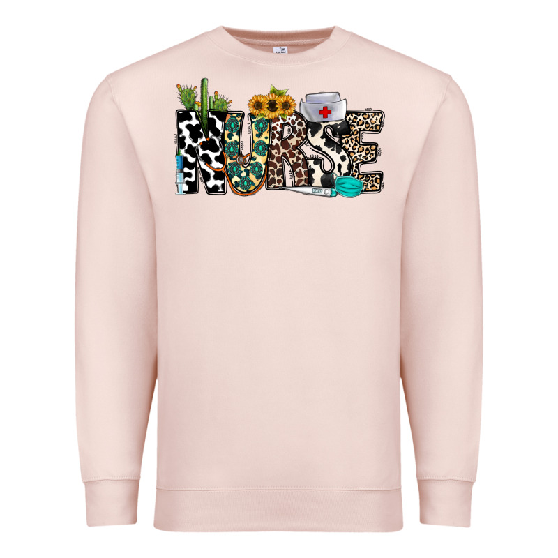Nurse Leopard And Cowhide Premium Sweatshirt by CowhideDigitalArt | Teevron