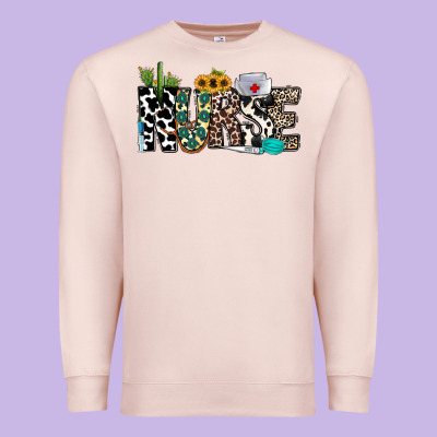 Nurse Leopard And Cowhide Premium Sweatshirt Designed By Cowhidedigitalart