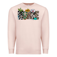 Pale Pink nurse leopard and cowhide Premium Sweatshirt - CowhideDigitalArt