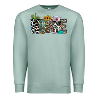 Seafoam nurse leopard and cowhide Premium Sweatshirt - CowhideDigitalArt