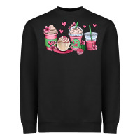 Black valentines day coffee cups Heavyweight Sweatshirt - OliviaCreatesArt