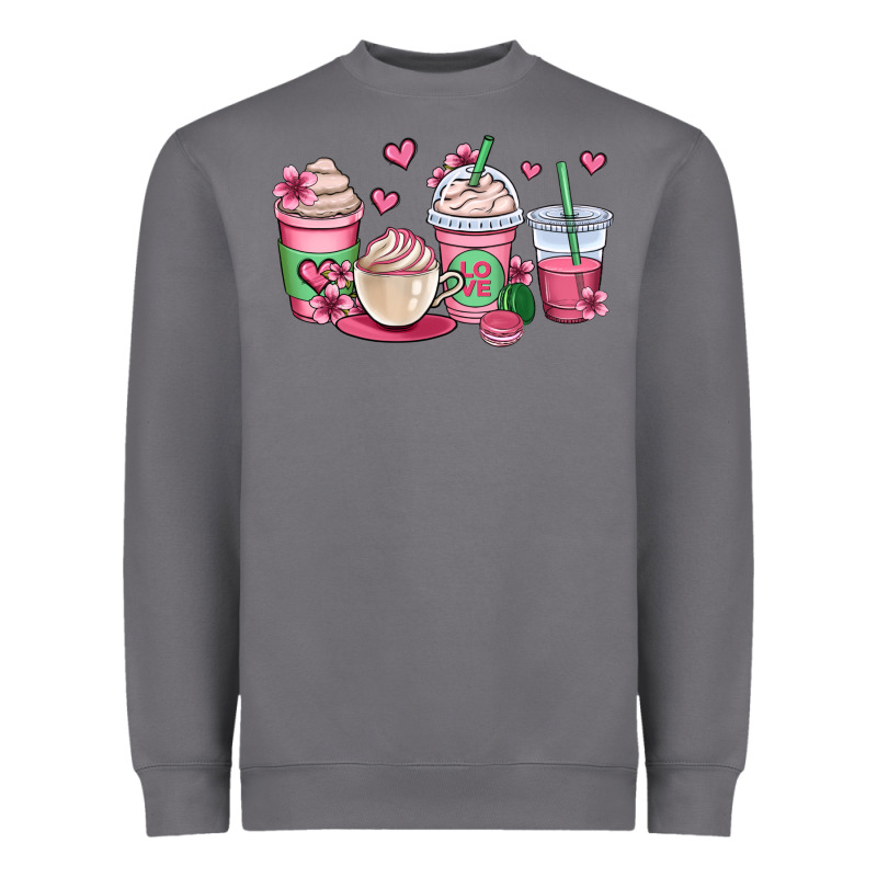 Valentines Day Coffee Cups Heavyweight Sweatshirt by OliviaCreatesArt | Teevron