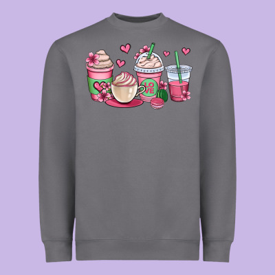 Valentines Day Coffee Cups Heavyweight Sweatshirt Designed By Oliviacreatesart
