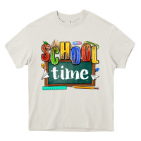 Cream school time Heavy Core Tee - NancyCooperArtShop