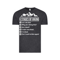 Vintage Black hiking 6 stages of hiking funny hiking nature adventure Vintage Tee - baoMotion