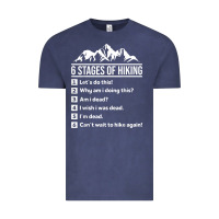 Vintage Denim hiking 6 stages of hiking funny hiking nature adventure Vintage Tee - baoMotion