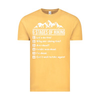 Vintage Mustard hiking 6 stages of hiking funny hiking nature adventure Vintage Tee - baoMotion